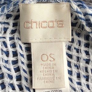 Blue and white pancho